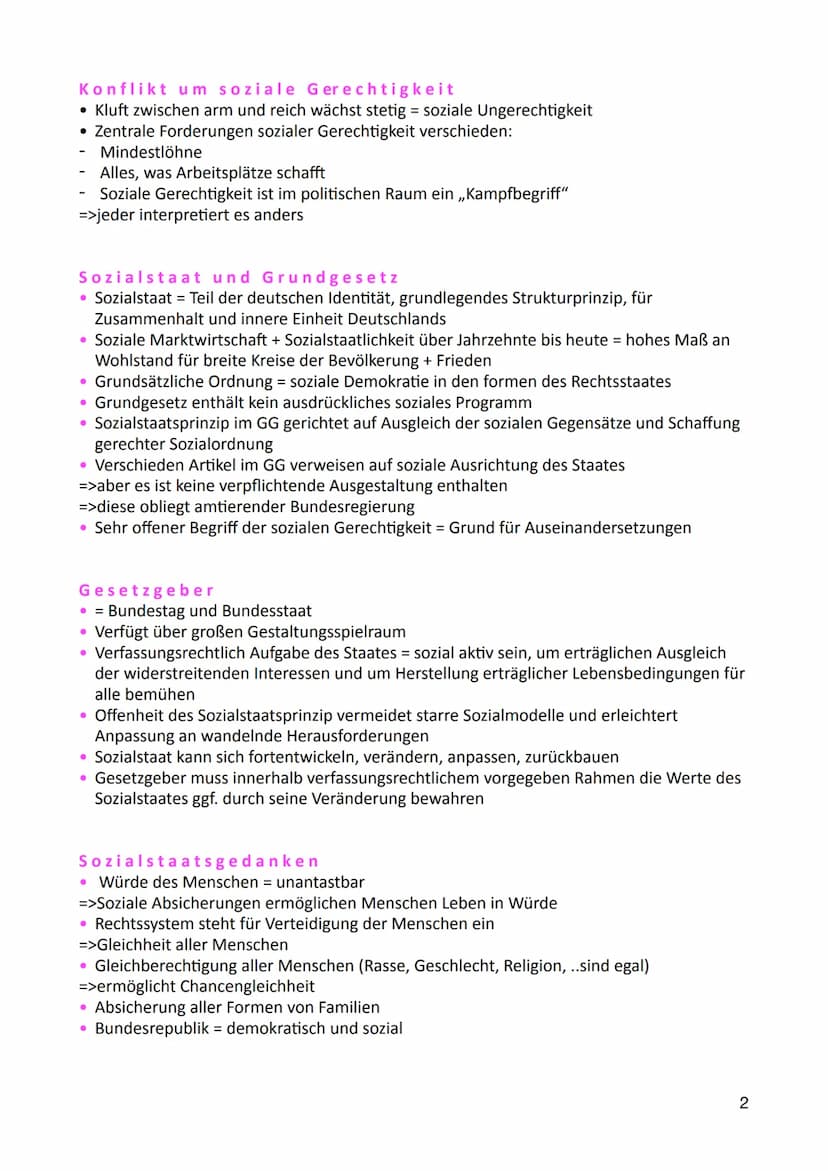 Strukturen sozialer Ungleichheit, sozialer Wandel und soziale Sicherung
Sozialstaat Definition
• Gesamtheit staatlicher Maßnahmen mit denen 