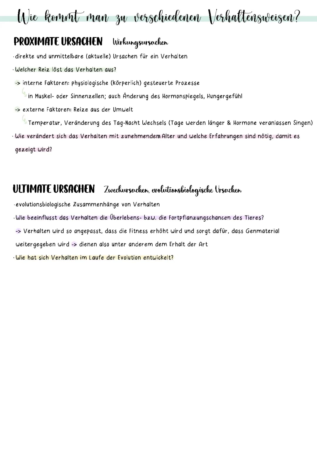 proximate und ultimate Ursachen