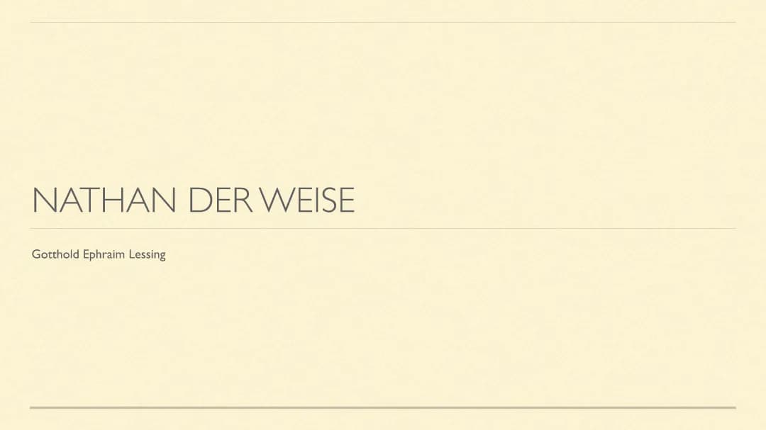Nathan der Weise Präsentation/Referat