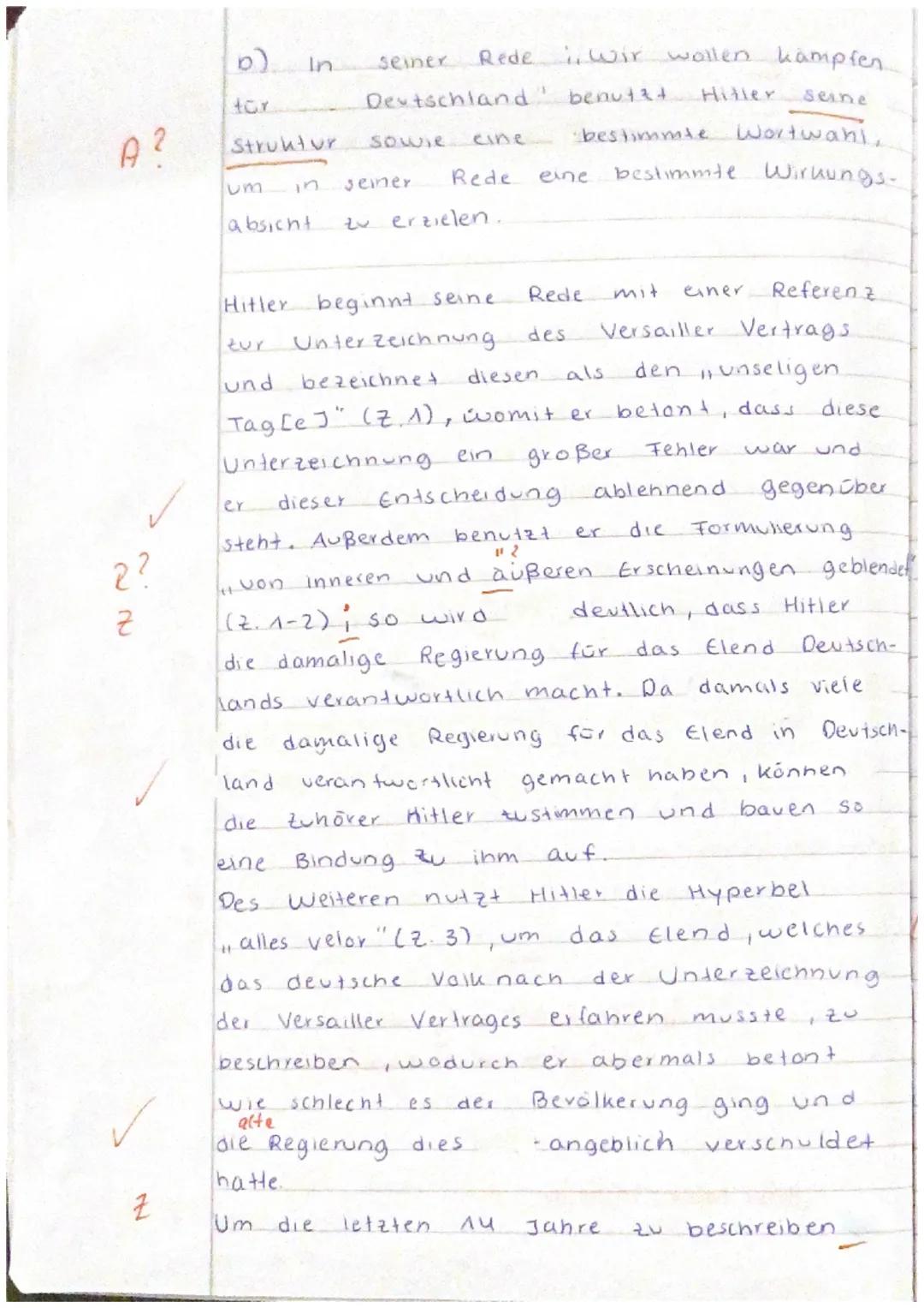 Q2
GK Geschichte
Rede Adolf Hitlers am 31. Januar 1933 an das deutsche Volk
Klausur 1
21.9.23
übertestlich
Wir wollen kämpfen für Deutschlan