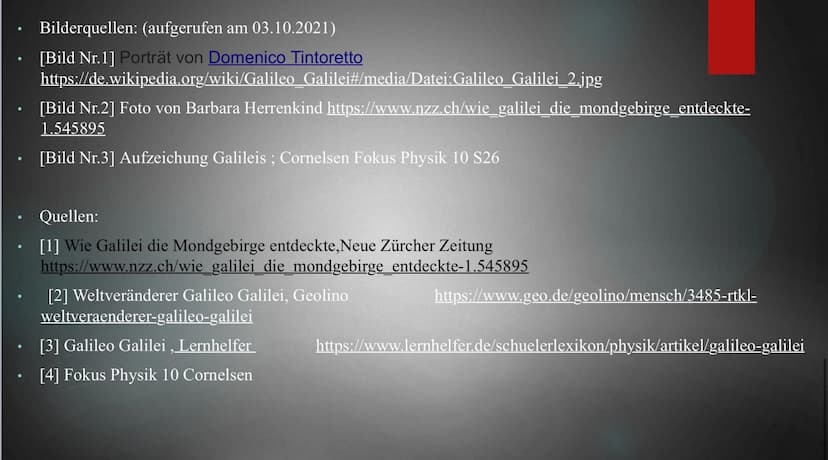 AILILEVS
ILILEVS
ATHVS:
Galileo Galilei
HELIOZENTRISCHES WELTBILD Steckbrief
●
●
*15 Februar 1564; † 29 Dezember 1641
Nationalität : italien