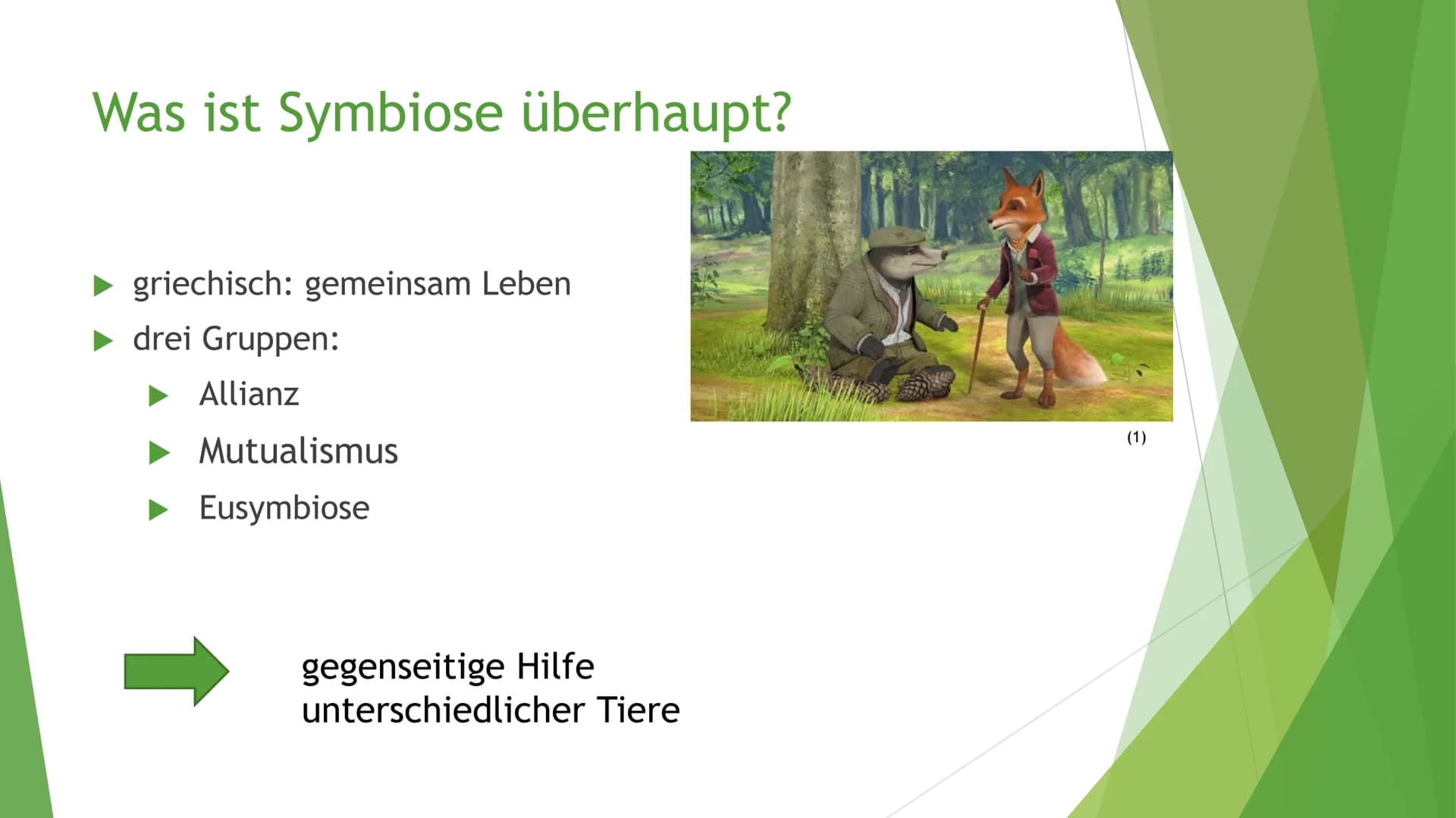Helfen sich verschiedene
Tierarten eigentlich
gegenseitig? Victoria Lehrhuber, 10A
1. Definition Symbiose:
Symbiose zwischen Tieren
●
griech