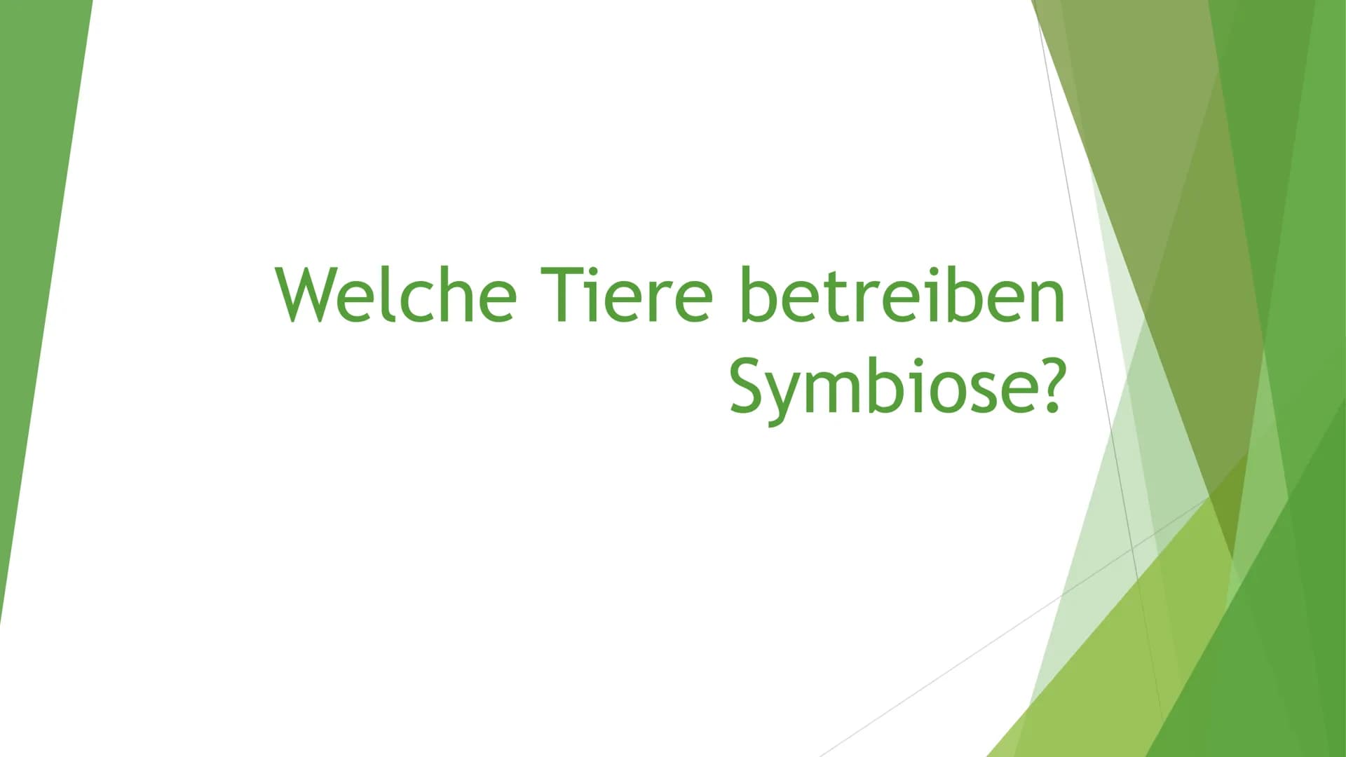Helfen sich verschiedene
Tierarten eigentlich
gegenseitig? Victoria Lehrhuber, 10A
1. Definition Symbiose:
Symbiose zwischen Tieren
●
griech