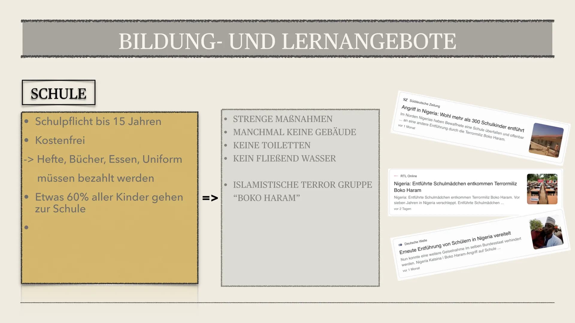 Erziehung in Nigeria
Erziehung und Bildung International • Nigeria
Inhalt
Erziehung auf dem Land
-> Erziehungsmethoden
• Erziehung in der Gr