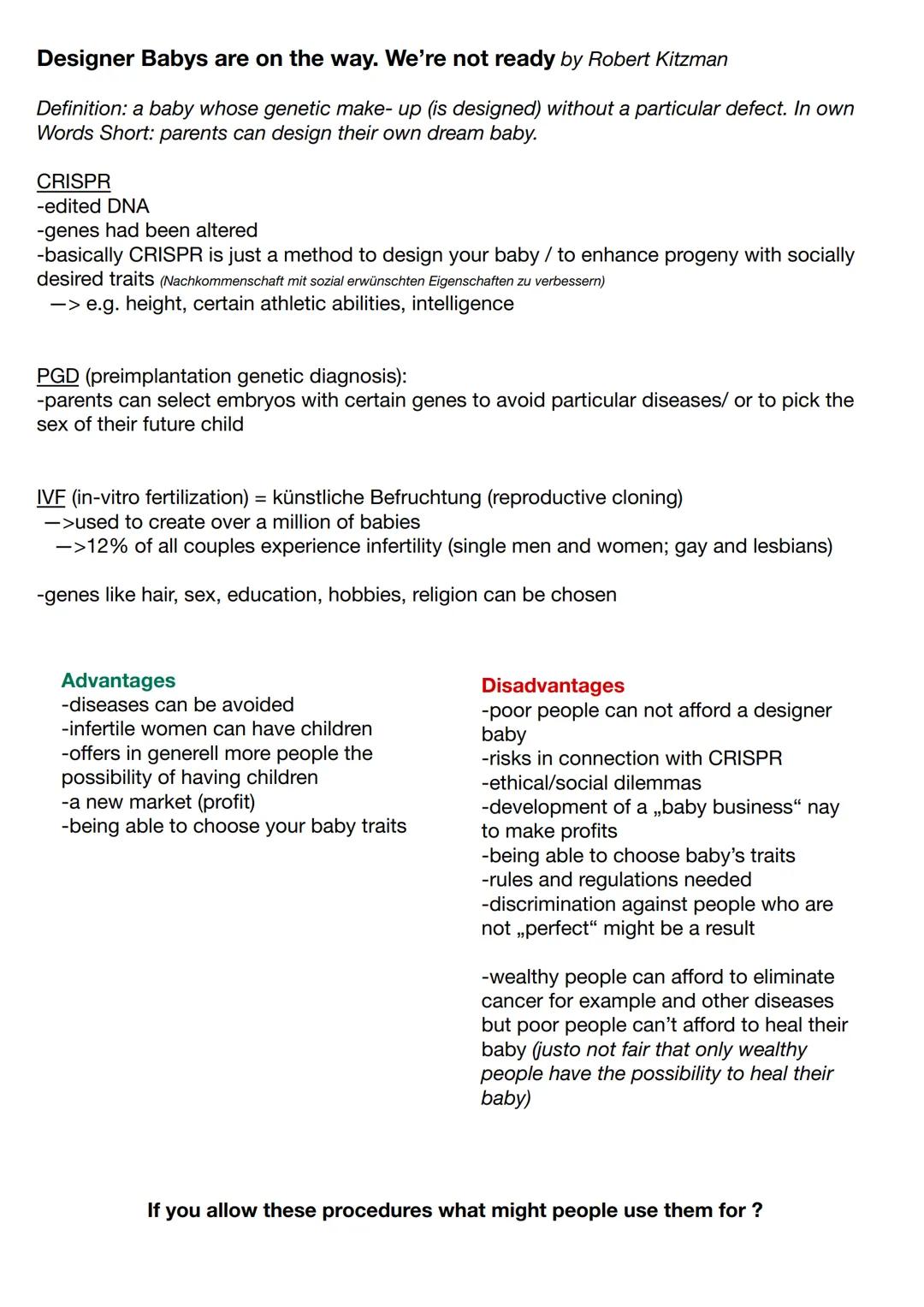 # Science and technology

Positive aspects
-makes life easier
-positive aspects for the environment
(less paper needed)
-discover new diseas