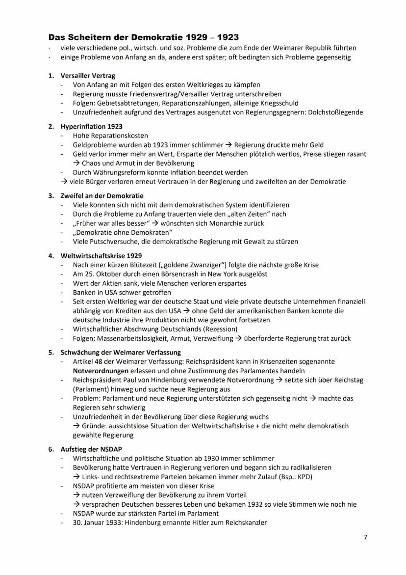 Weimarer Republik
= der Abschnitt der deutschen Geschichte von 1918 bis 1933 bezeichnet, in dem erstmals eine
parlamentarische Demokratie in