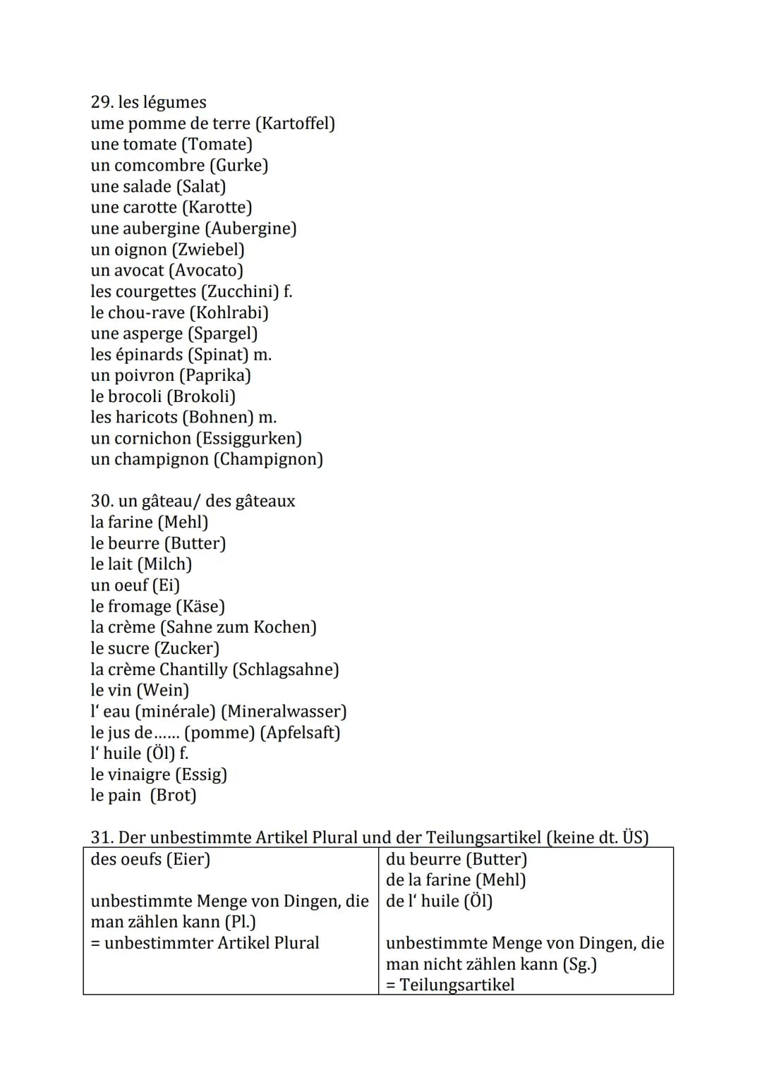 1. bestimmter und unbestimmter Artikel
bestimmter Artikel
le théâtre
la copine
l'épouvantail
Grammatik Französisch 8.Klasse
2. Konjugation d