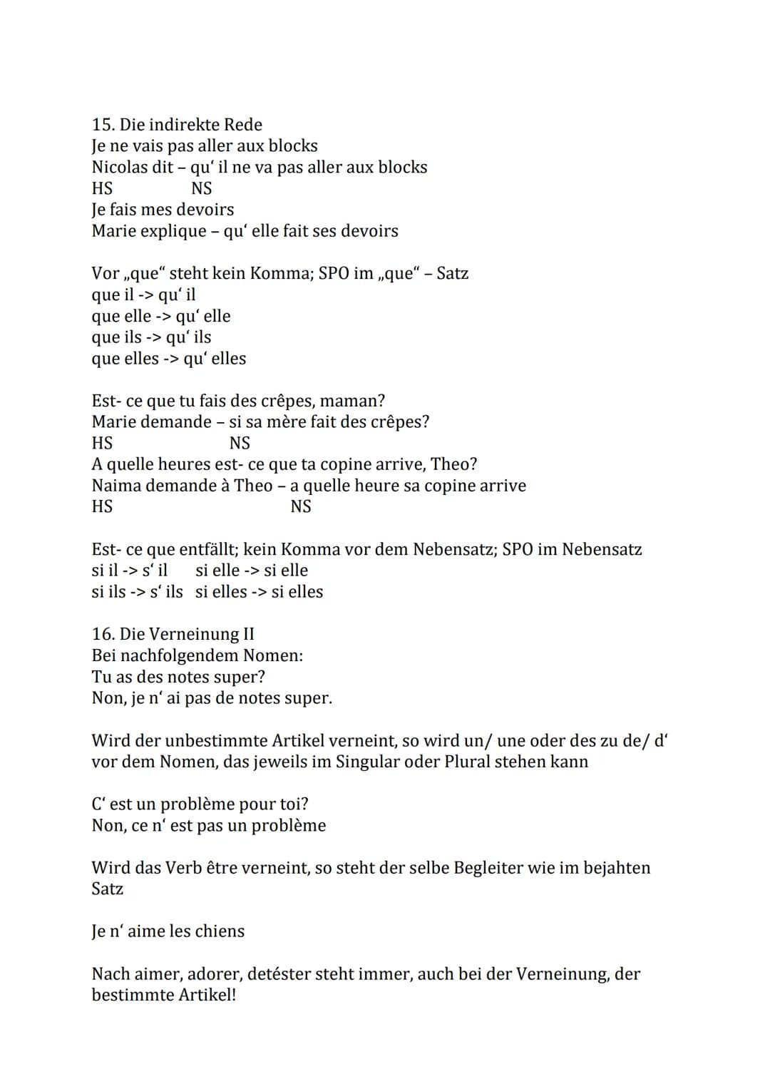 1. bestimmter und unbestimmter Artikel
bestimmter Artikel
le théâtre
la copine
l'épouvantail
Grammatik Französisch 8.Klasse
2. Konjugation d