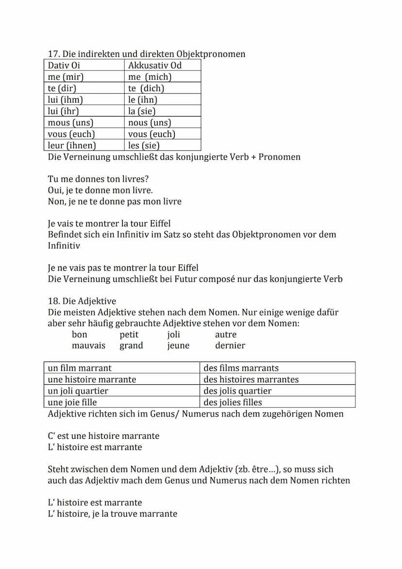 1. bestimmter und unbestimmter Artikel
bestimmter Artikel
le théâtre
la copine
l'épouvantail
Grammatik Französisch 8.Klasse
2. Konjugation d