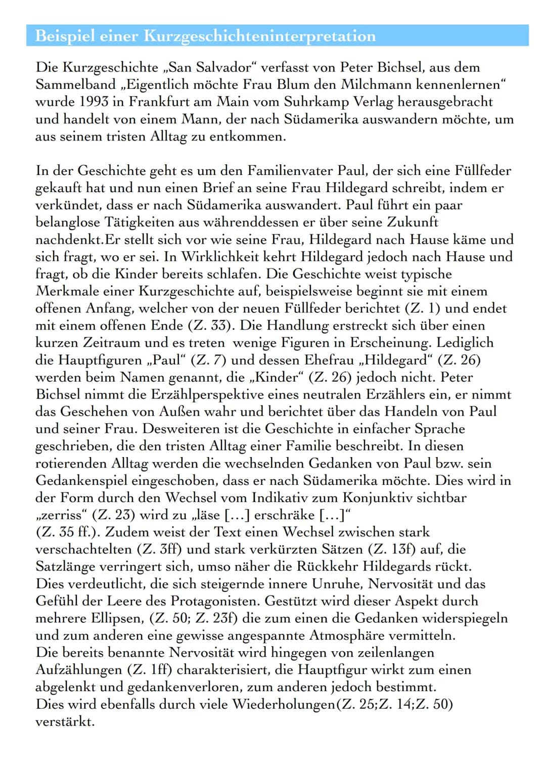 KURZGESCHICHTEN
Die Kurzgeschichte ist eine Form der Kleinepik, die in ihrer speziellen
Ausprägung, der amerikanischen ,short story", erst i