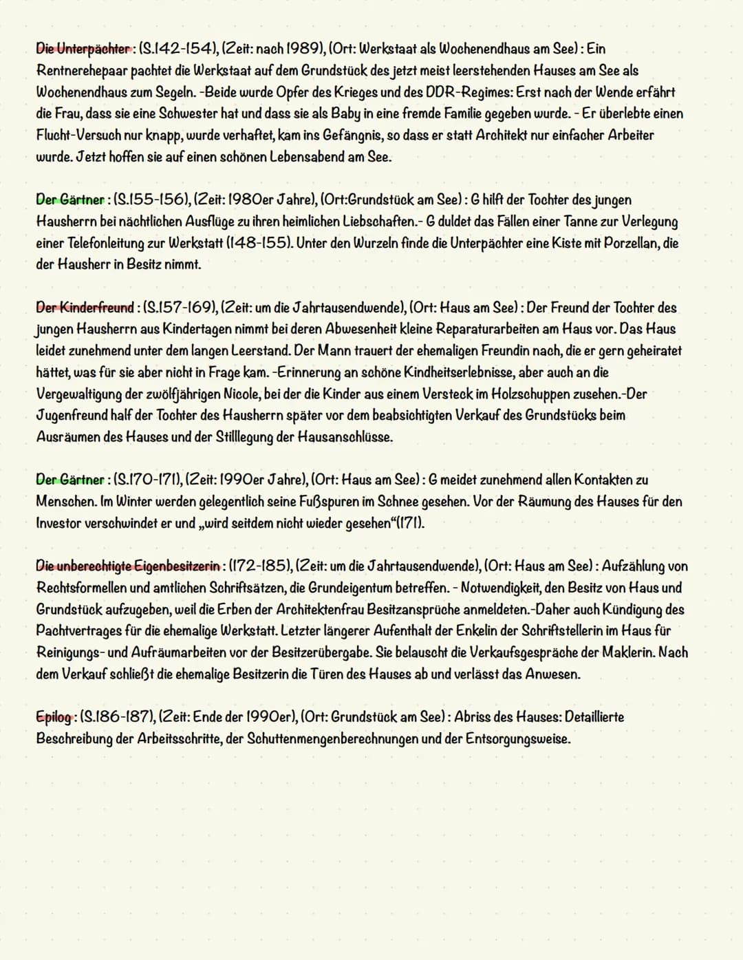  # Heimsuchung Lernzettel

## Übersicht Kapitel

Prolog (S.9-11), (Zeit: Vor 24.000), (Ort: Markischer See): Erdgeschichtliche Entwicklung d