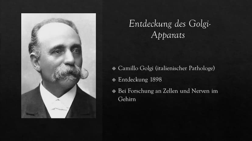Dictyosomen
Der Golgi- Apparat
630 Inhalt der
Präsentation
Entdeckung des Golgi-Apparats
→ Was ist der Golgi-Apparat? Was ist ein Dictyosom?