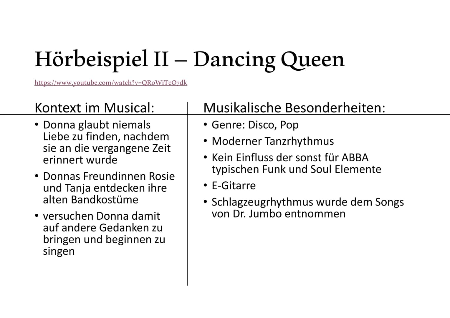 
<h2 id="allgemeines">Allgemeines</h2>
<p>Das Genre des Musicals "Mamma Mia!" ist eine Pop-Komödie. Nach dem großen Erfolg des Musicals "Che