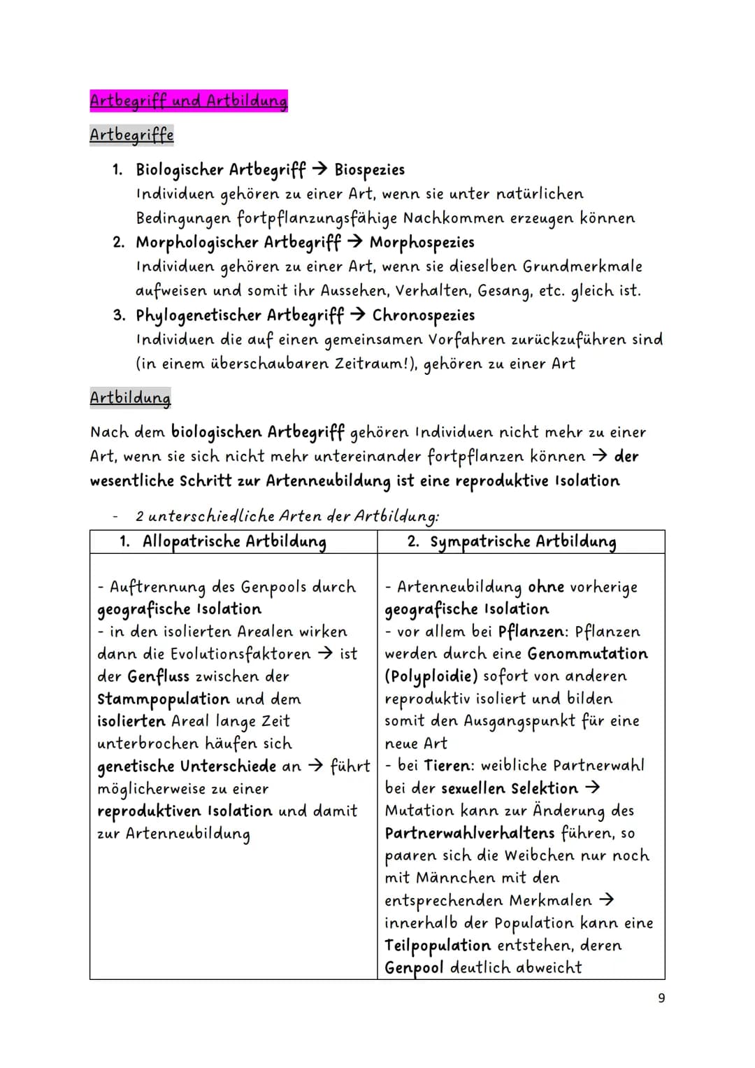 Glossar:
Evolution
Genetische
Variabilität
Genpool
Fitness
Genfluss
Panmixie
Harem
Divergenz
Konvergenz
Biodiversität
endemisch/
Endemiten
P