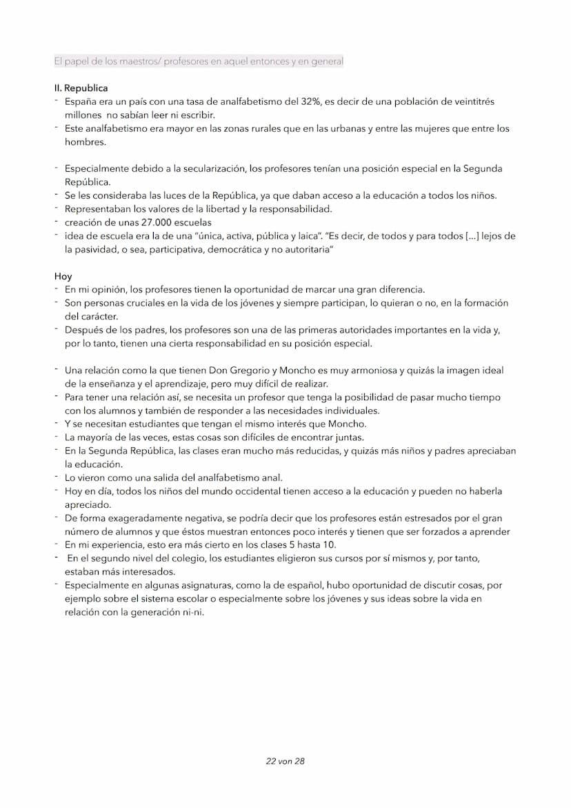 V. La lengua de las mariposas
Contenido
• El tema es el conflicto entre las "dos españas", los republicanos (de izquierdas) y los nacionales