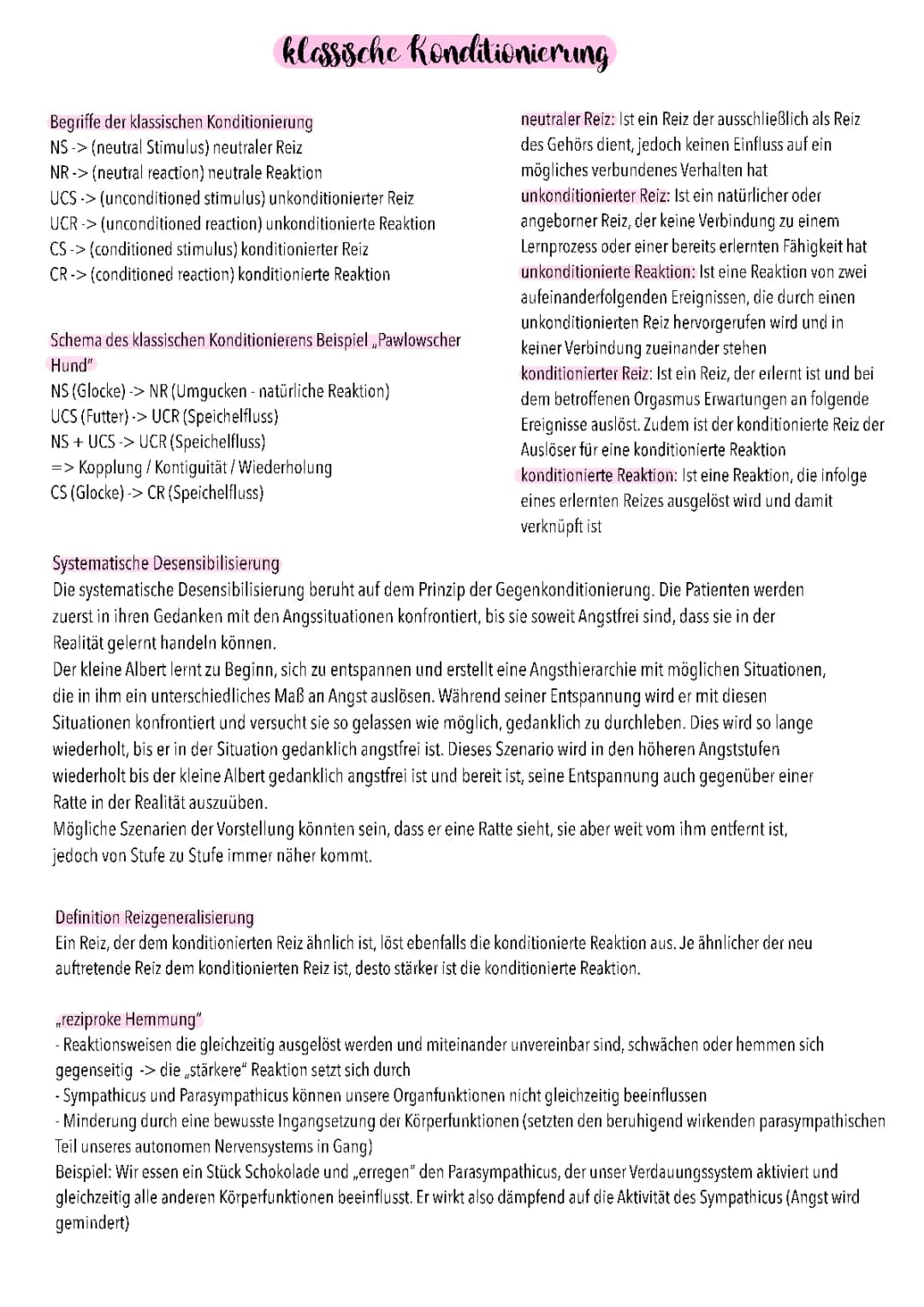 Die klassische Konditionierung  