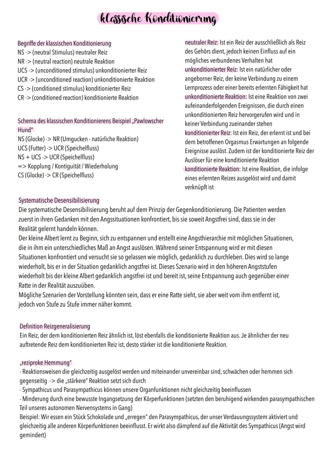 klassische Konditionierung
Begriffe der klassischen Konditionierung
NS-> (neutral Stimulus) neutraler Reiz
NR-> (neutral reaction) neutrale 