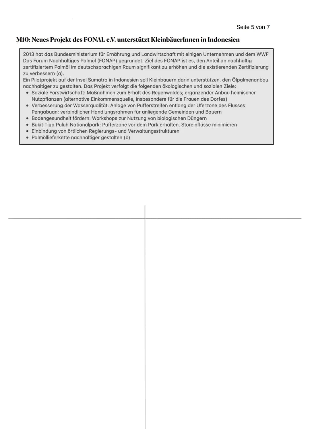 Name:
Aufgabenstellung:
Probeklausur
Geographie, Grundkurs
Thema: Herausforderungen und Chancen globalisierter Landwirtschaft -
Das Beispiel