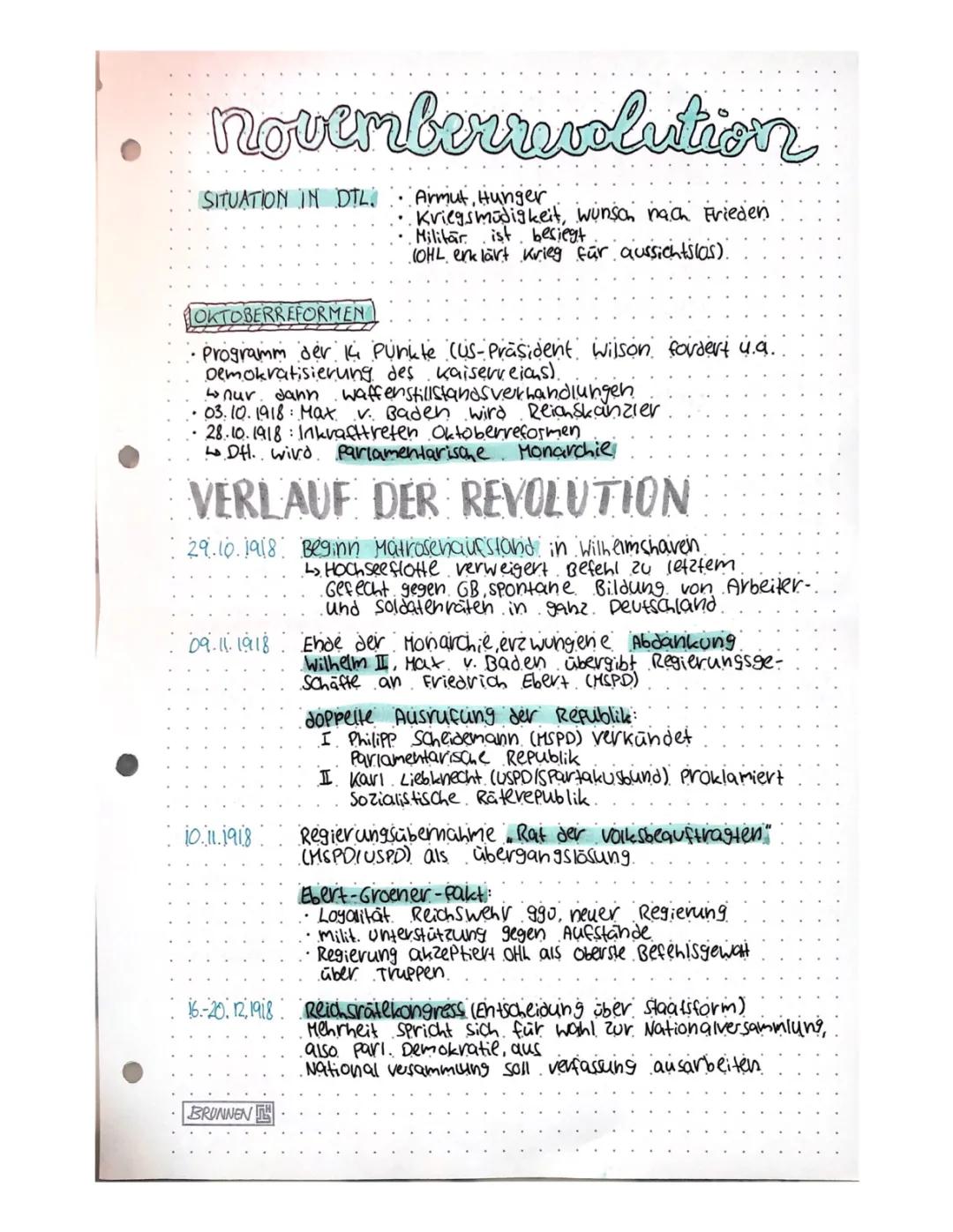 Novemberrevolution 1918 Zusammenfassung und Weimarer Republik - Einfache Erklärungen