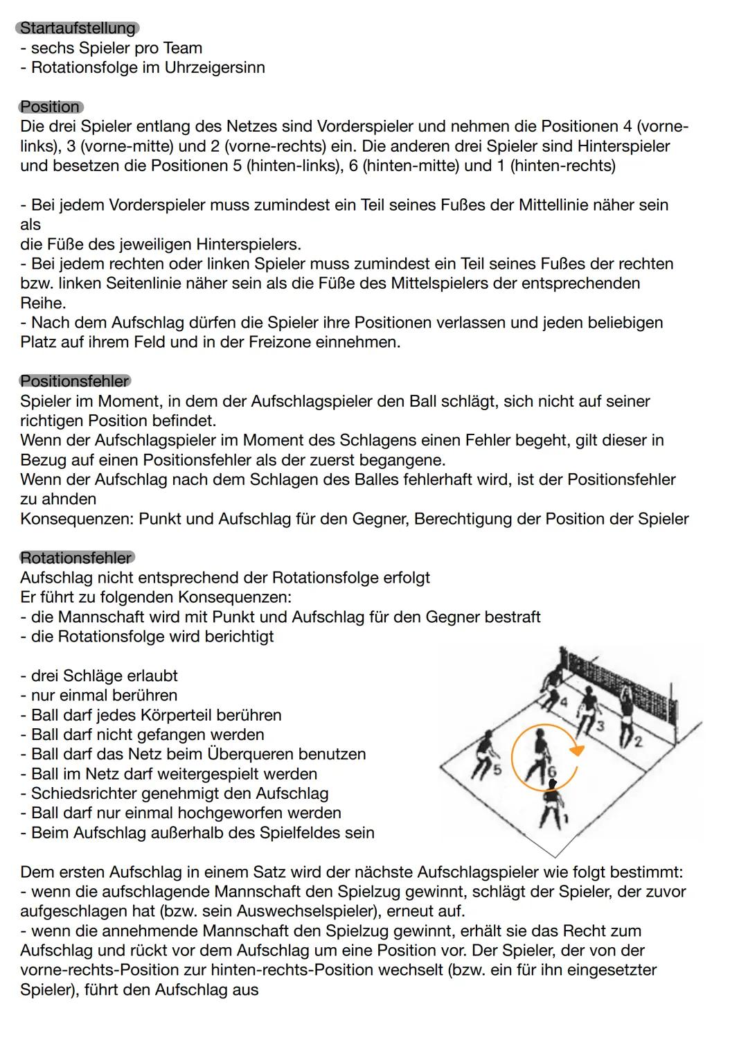 Volleyball
Spielfläche
- Spielfeld 18x9m
- 3m Freizone auf jeder Seite
- Freier Spielraum mindestens 7m hoch
-Netzhöhe bei Männern 2,43m, Fr