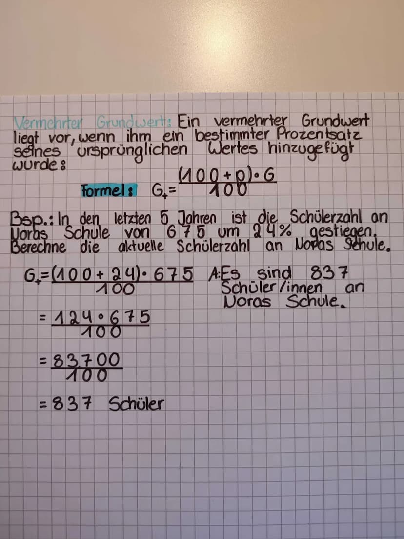 J
MATHE
Grundwissen: Der Begriff Prozent wurde
lateinischen
pro" (für, oder von) und
zusammengesetzt. Die gleiche
gus den
centum hunder
"Bed