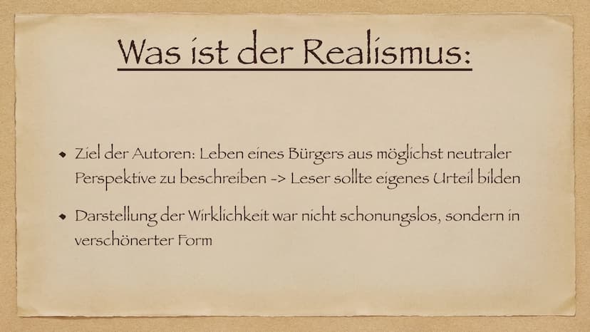 Realismus
Epoche der schönen Wirklichkeit
07 Was ist der Realismus?
Historische Hintergründe
Merkmale und Themen
Formen des Realismus
Sprach