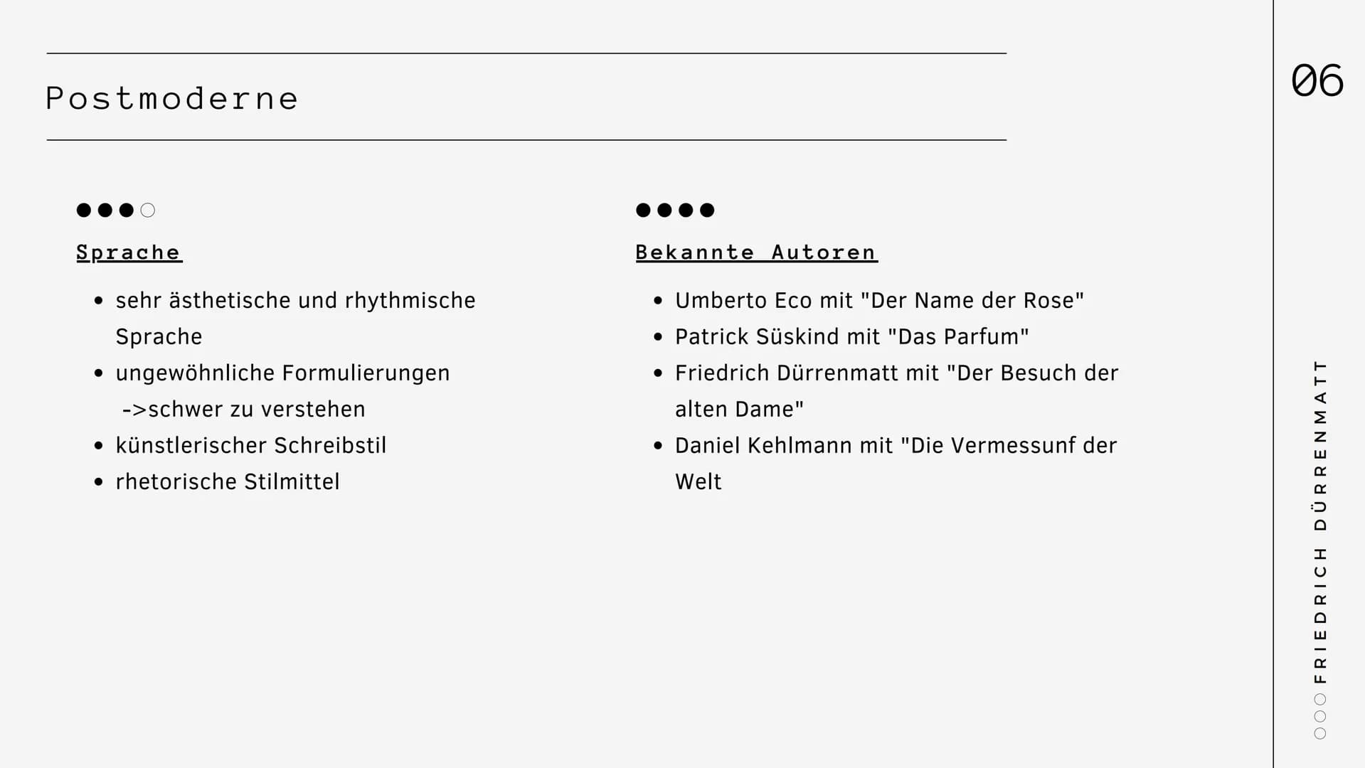 Biografie
Friedrich
Dürrenmatt
Name: Dilek, Luisa, Trang
Fach: Deutsch
Lehrer/in: Frau Renne
OOO
|||
= Gliederung
1. Biografie
1.1. Kindheit