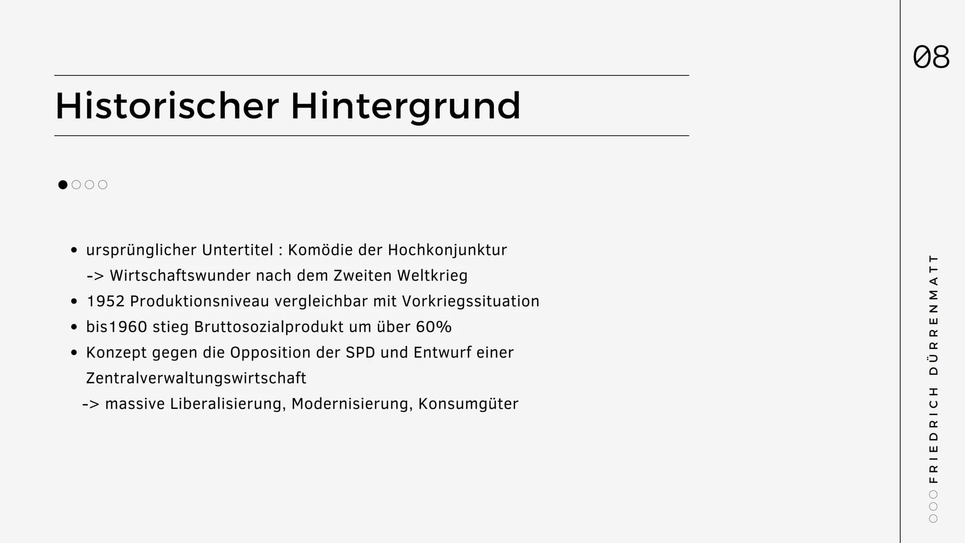 Biografie
Friedrich
Dürrenmatt
Name: Dilek, Luisa, Trang
Fach: Deutsch
Lehrer/in: Frau Renne
OOO
|||
= Gliederung
1. Biografie
1.1. Kindheit
