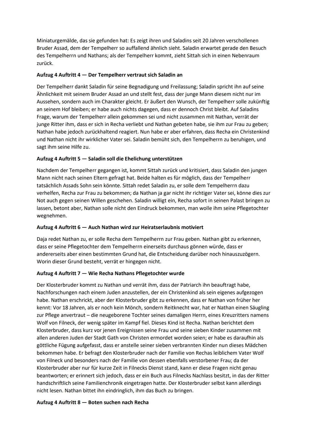 # Nathan der Weise - Gotthold Ephraim Lessing

Aufzug 1- Exposition

Nathan ist ein reicher jüdischer Kaufmann und kommt von seiner Geschäft