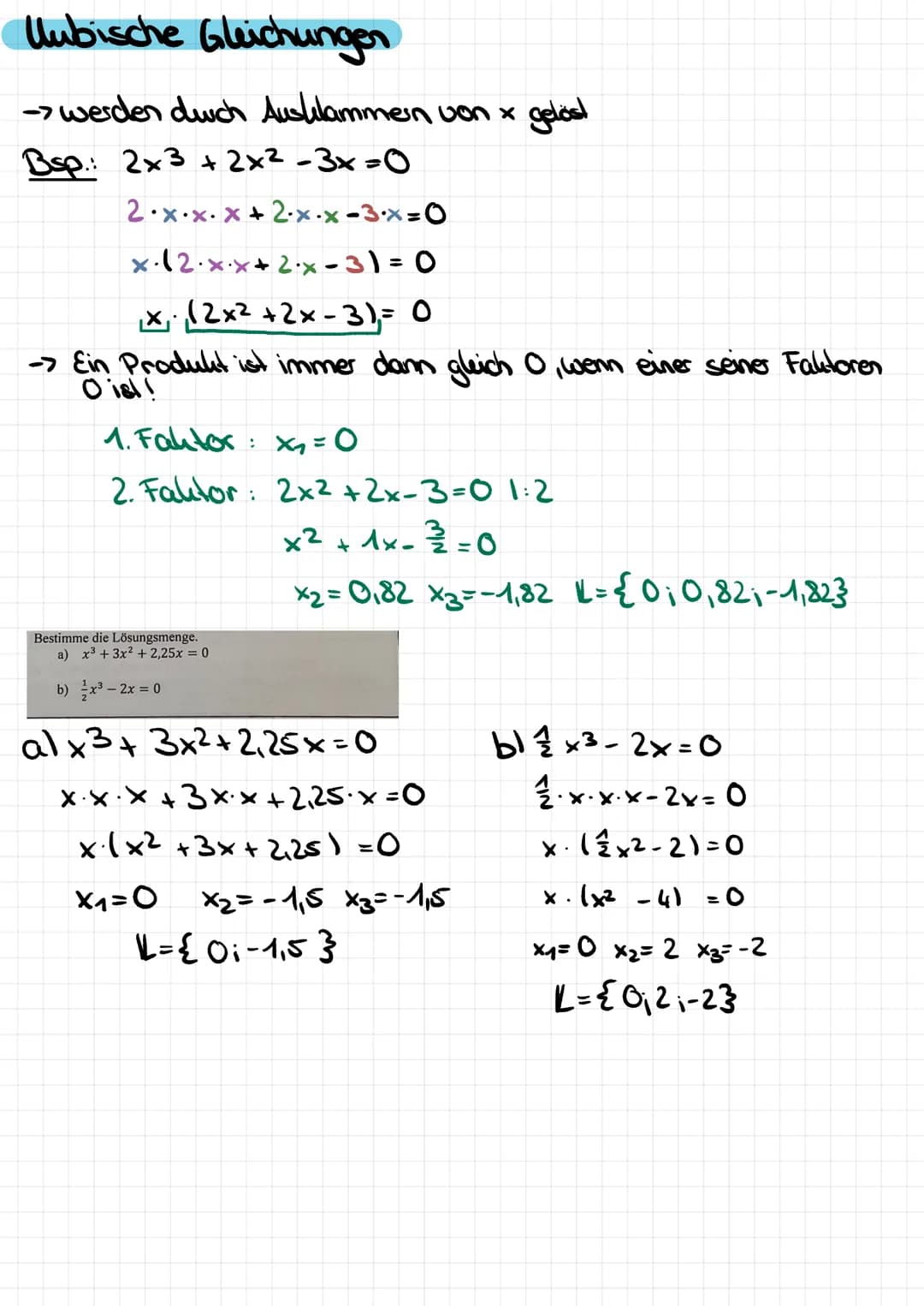 3. Quadratische Gleichungen
allg. Form:
Normal form:
ax² +bx+c = 01:a
²-0
+ a
b
a ·x+a=
↓
P
१
x² + px +q=0
x² +
=0
p-q- Formel: x₁₂2
Bsp.: x
