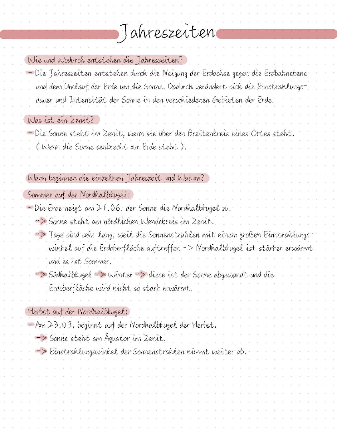 Die Entstehung der Jahreszeiten einfach erklärt - Arbeitsblätter und PDF für Kinder