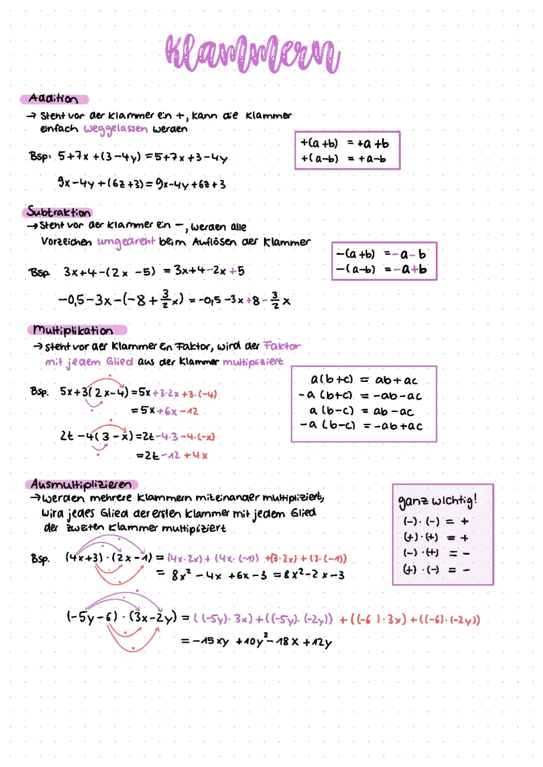 Klammern Mathe 
