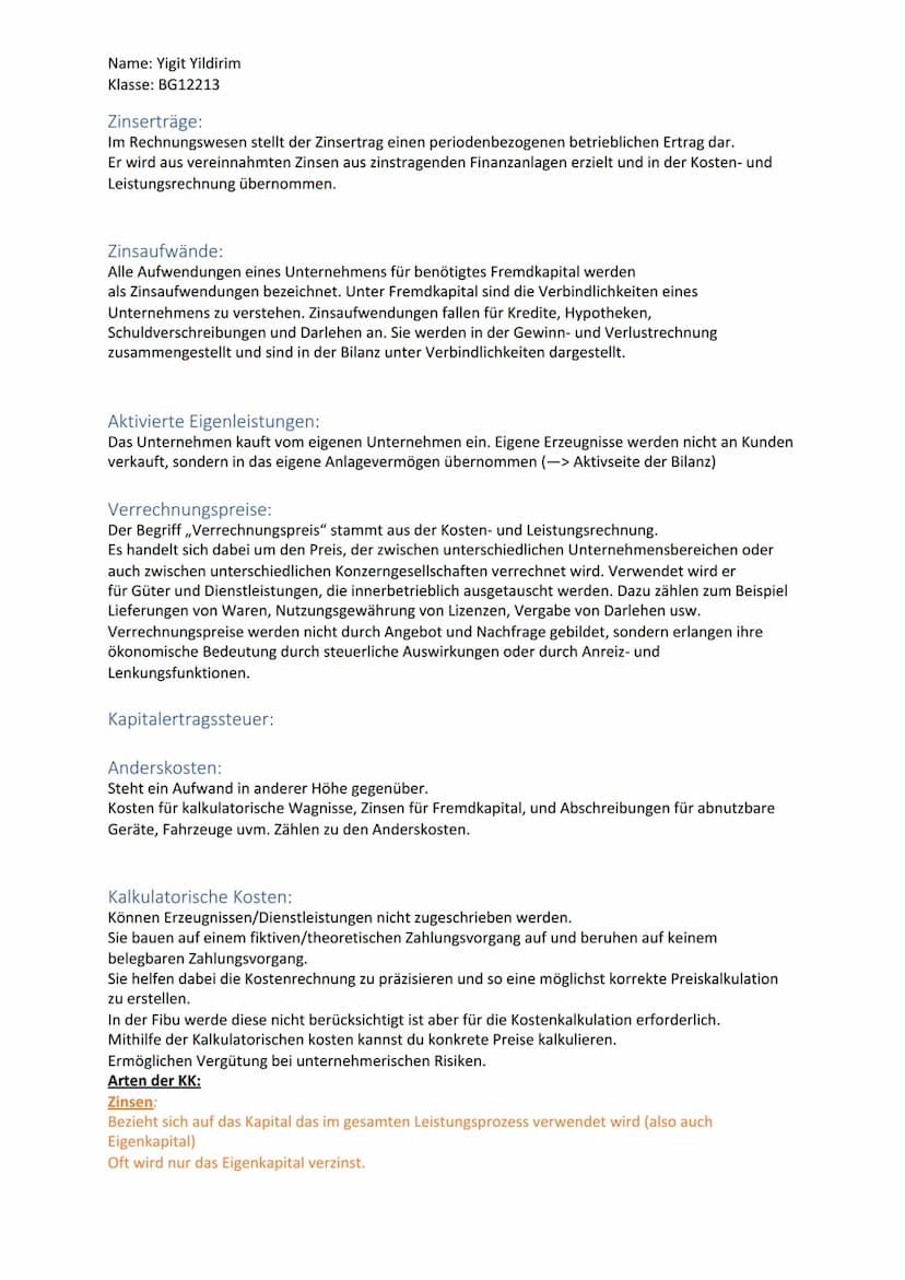 Name: Yigit Yildirim
Klasse: BG12213
Brc Glossar
THEMA 1: BEGRIFFE
Aufwand:
Alles was das Eigenkapital schrumpfen lässt
Alles was uns etwas 