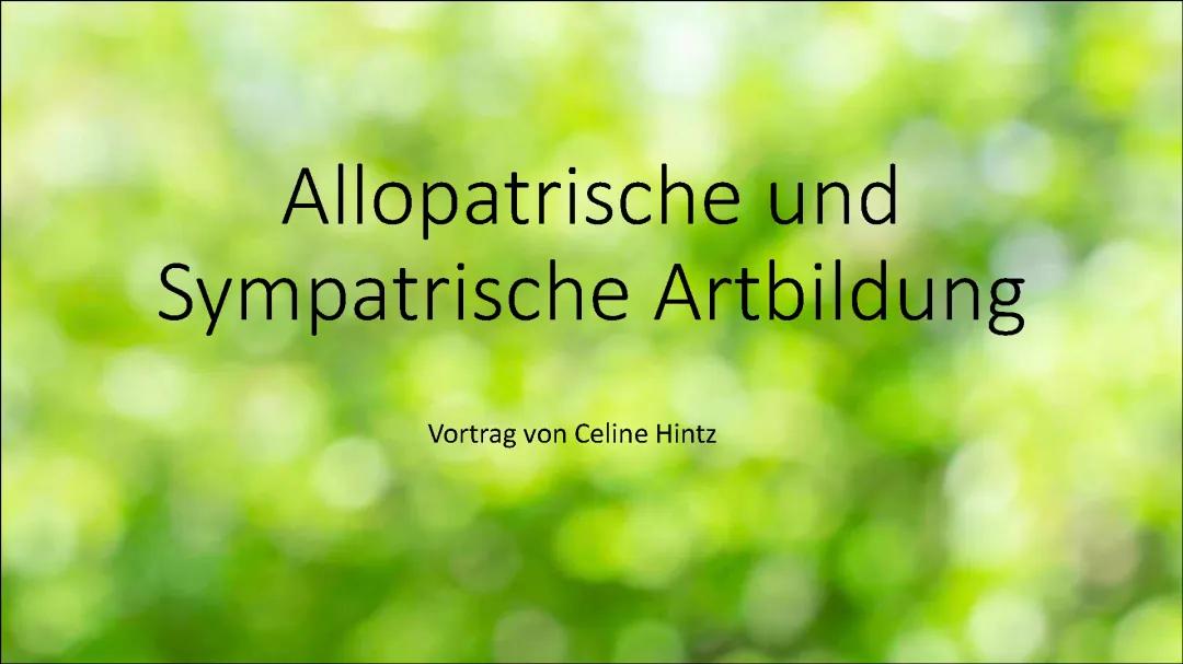 Allopatrische, Parapatrische und Sympatrische Artbildung einfach erklärt