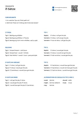 Know If-Sätze Typ 1, 2 und 3 (Conditional Sentences, if-Clauses) thumbnail