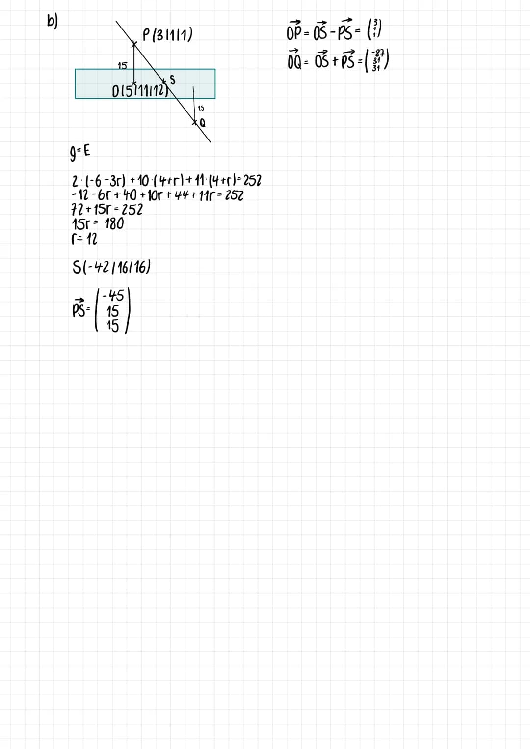 P(41415)
Ex+y+2z=6
9²-(5)-(2)
:x=
t
1⋅ ( 4 + t) + 1 ⋅ ( 4 + t) + 2・ (5 + 2t) = 6
4+t+4+t+10+ 4t=6
18+ 6t = 6
6t=-12
t = -2
0(21211)
| PDI = 