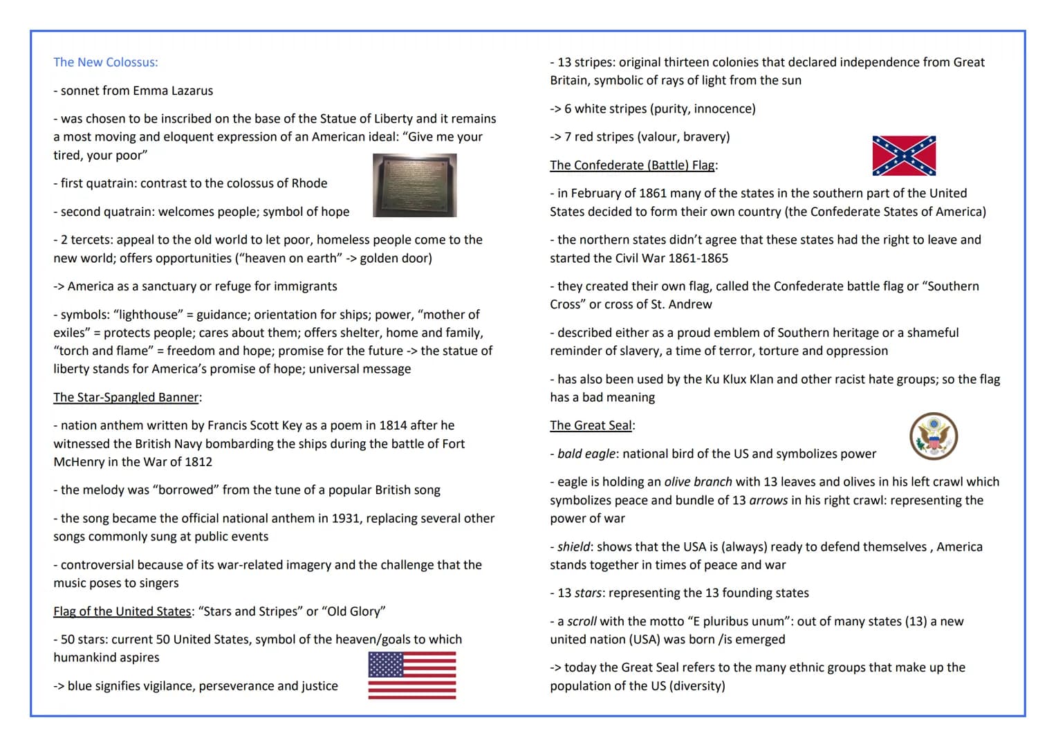 Kommunikationsprüfung
USA
American Dream
Definition: The American Dream is the belief that anyone, regardless of where
they were born or wha