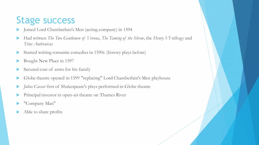 Shakespeare and his time Table of contents
Introduction to William Shakespeare
Family life
John Shakespeare
Childhood and education
Wife and