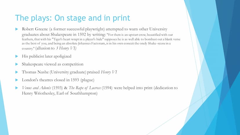 Shakespeare and his time Table of contents
Introduction to William Shakespeare
Family life
John Shakespeare
Childhood and education
Wife and