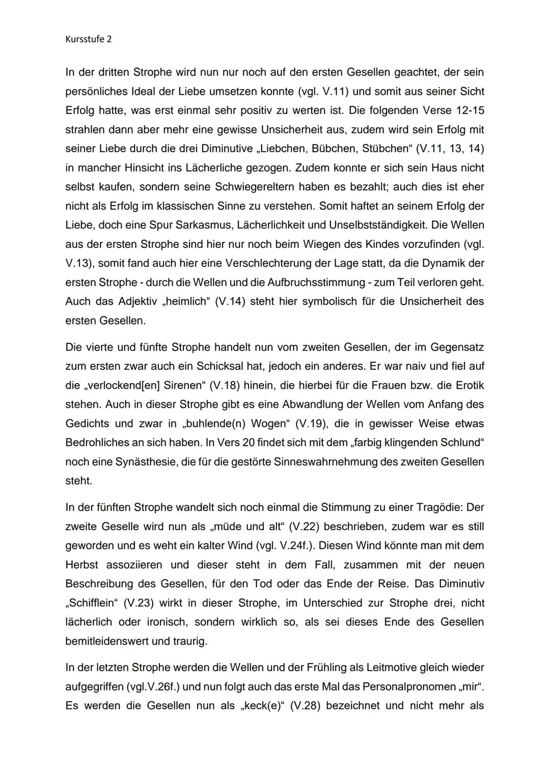 Kursstufe 2
Gedichtvergleich - Abitur Thema
Das romantische Gedicht „Die zwei Gesellen" von Joseph Eichendorff wurde 1818
veröffentlicht und