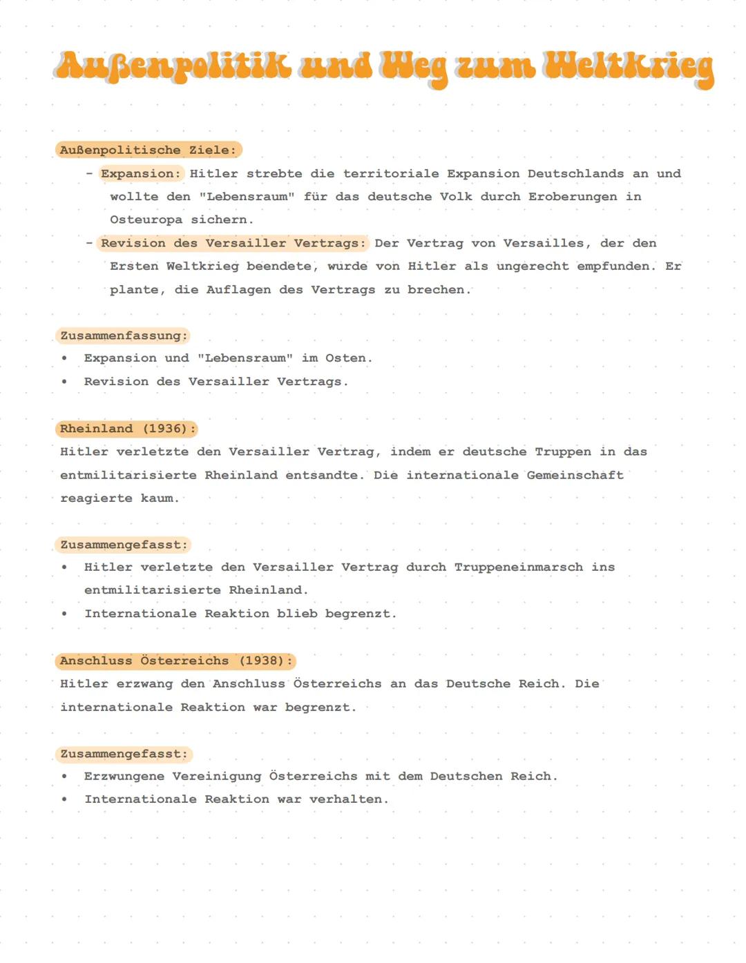 Themen:
Geschichte
1. Ideologische Grundlagen des Nationalsozialismus (Führerprinzip,
Lebensraum im Osten, Rassismus, Antisemitismus, Volksg