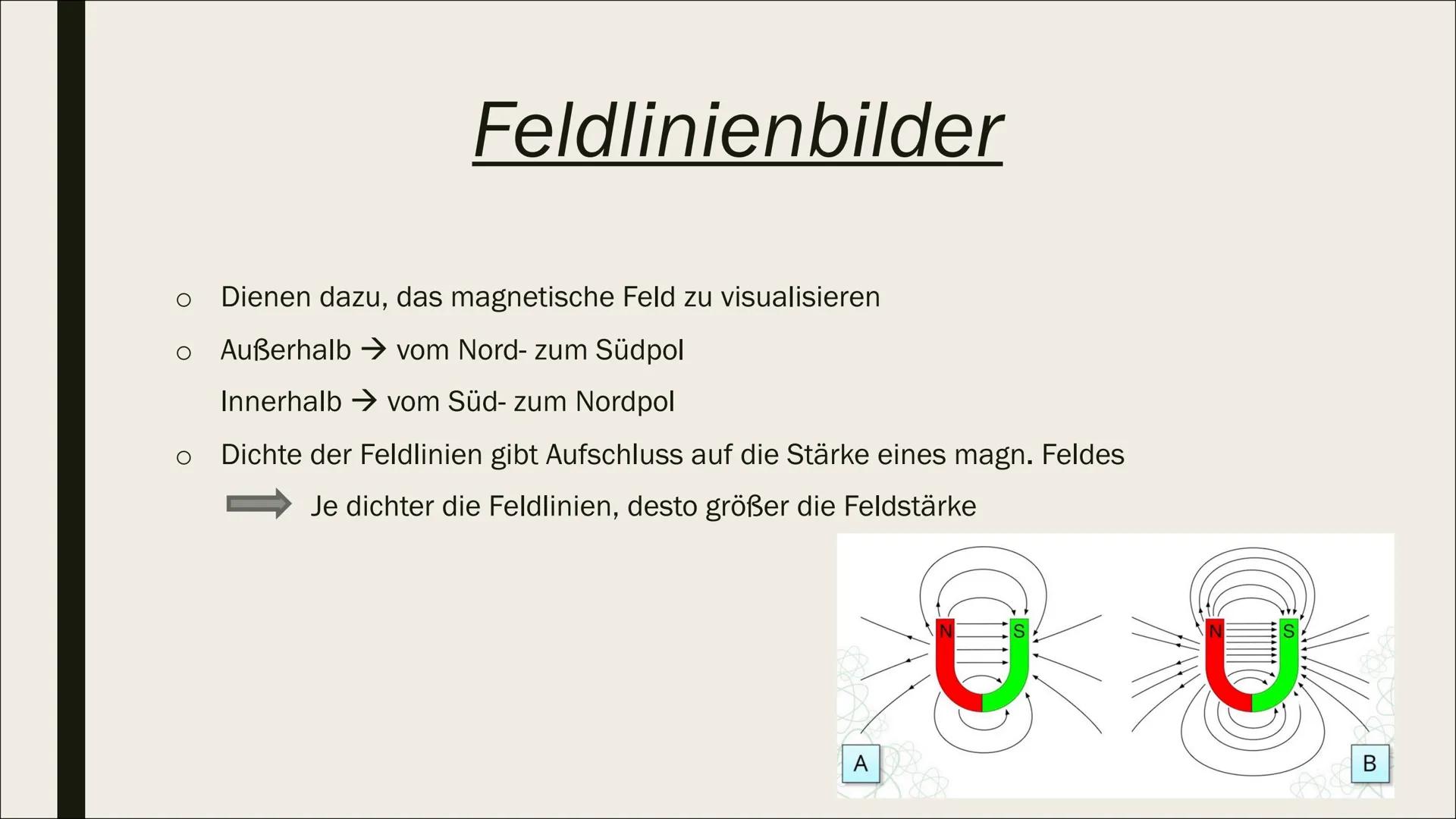 S
DAS MAGNETISCHE
FELD
Präsentation von Katharina Kühn Inhaltsverzeichnis
1) Definition
2) Feldlinienbilder
3) Stab- und Hufeisenmagnet
4) M