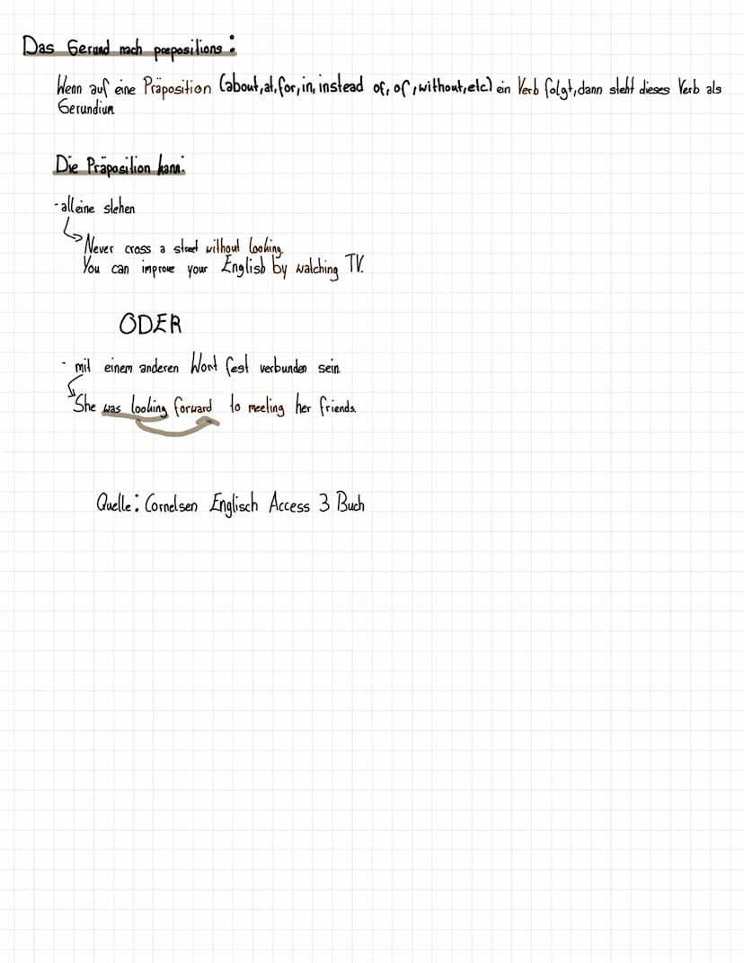  1.Gerund
Das Gerundium
Was ist das Gerund?
Wenn die -ing-Form eines Nomens hat, wird sie Gerundium (gerund) genannt.
Vergleiche I love Porn
