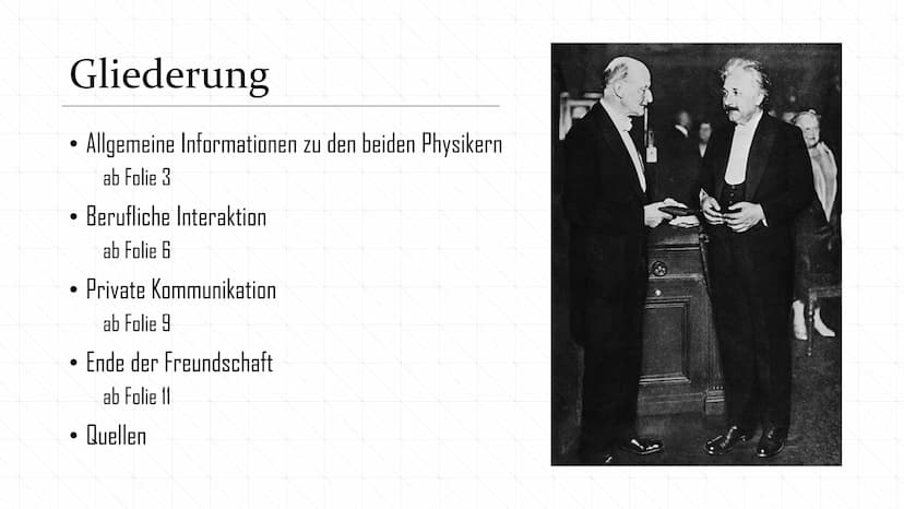 Albert Einstein und Max Planck
das berufliche und private Verhältnis zweier Physiker
sp Gliederung
Allgemeine Informationen zu den beiden Ph