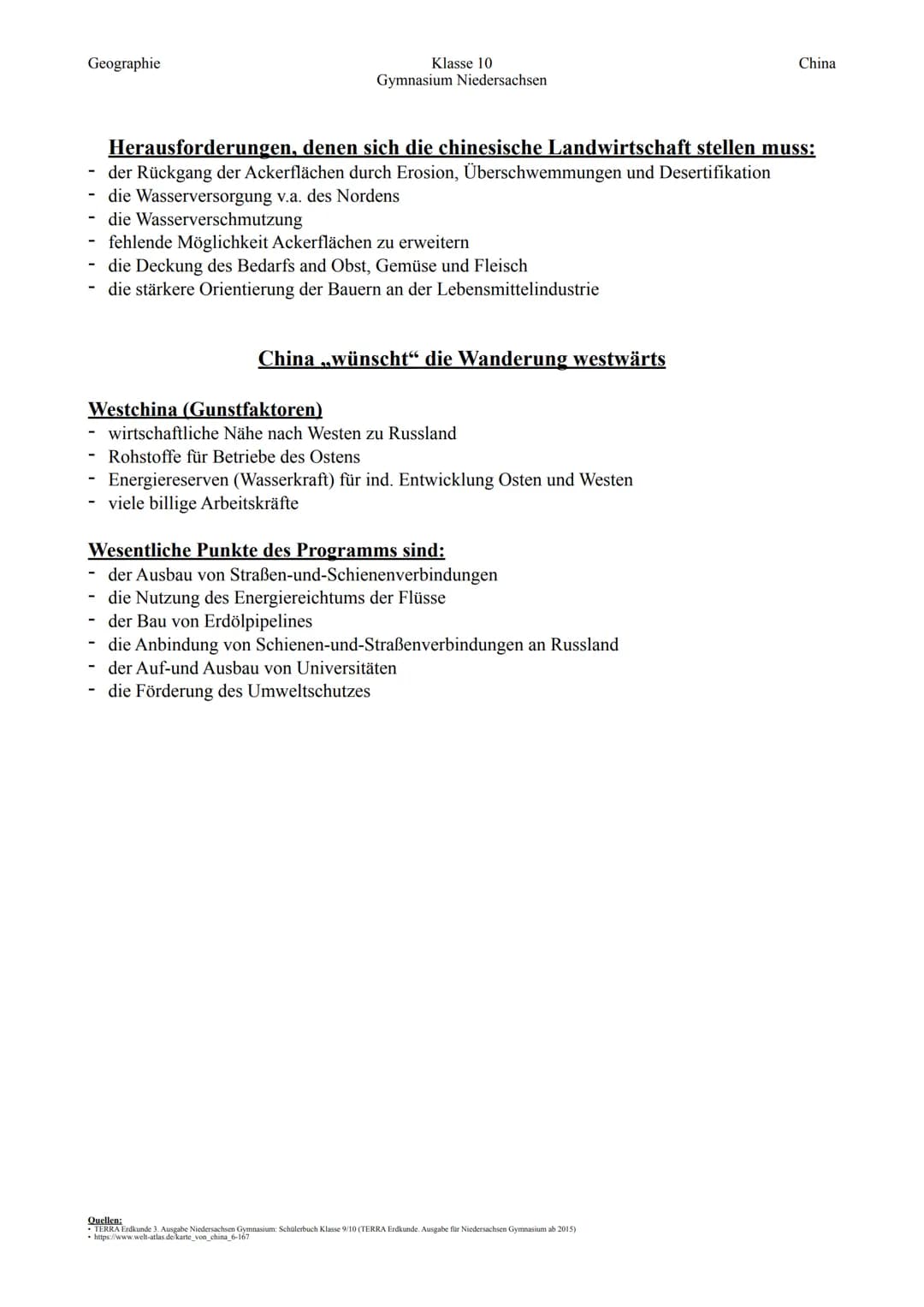 Geographie
Klasse 10
Gymnasium Niedersachsen
Viermal China
Das gelbe China
Die Landschaften im Nordosten werden gelbes China gennant.
Auf de