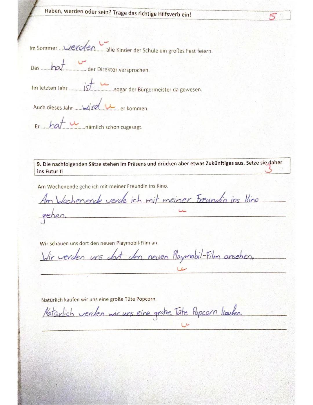 Name:
Von insgesamt 59 Punkten hast du
Note: A
Beste trabait
de Classe:
1.
Plusquamperfekt:
Perfekt:
Präteritum:
Klassenarbeit im Fach Deuts