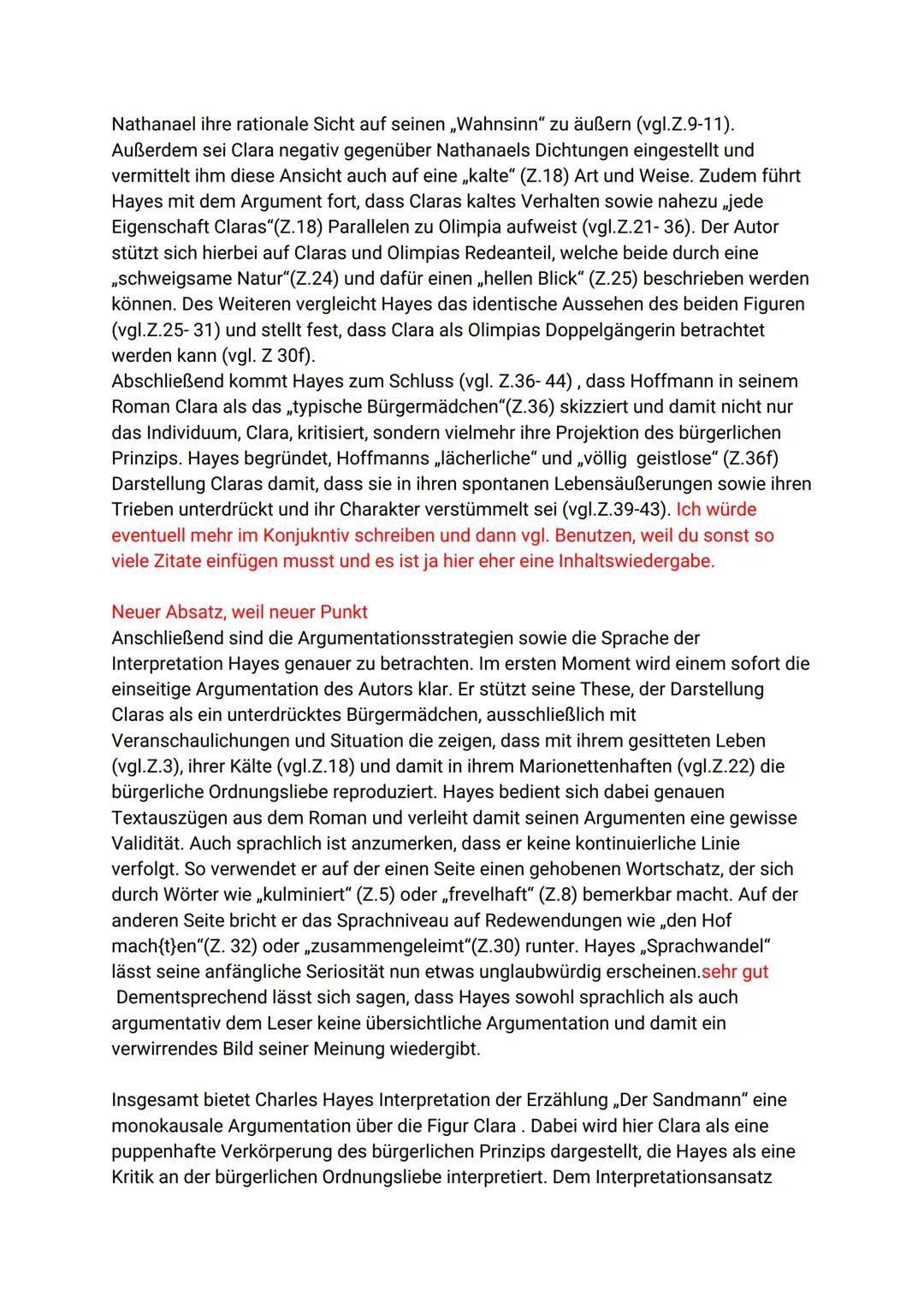 Latifa
Textgebundene Erörterung ,,Der Sandmann"
Sage ich nichts, bin ich zu kühl. Erhebe ich meine Stimme, bin ich hysterisch. Die
Debatte u