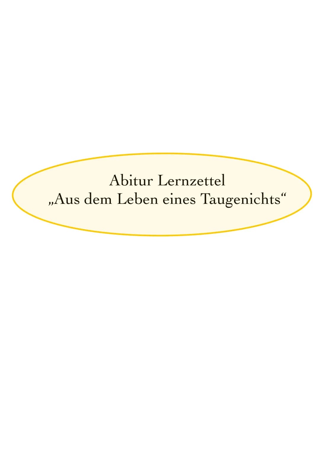 Abitur Lernzettel “Aus dem Leben eines Taugenichts”