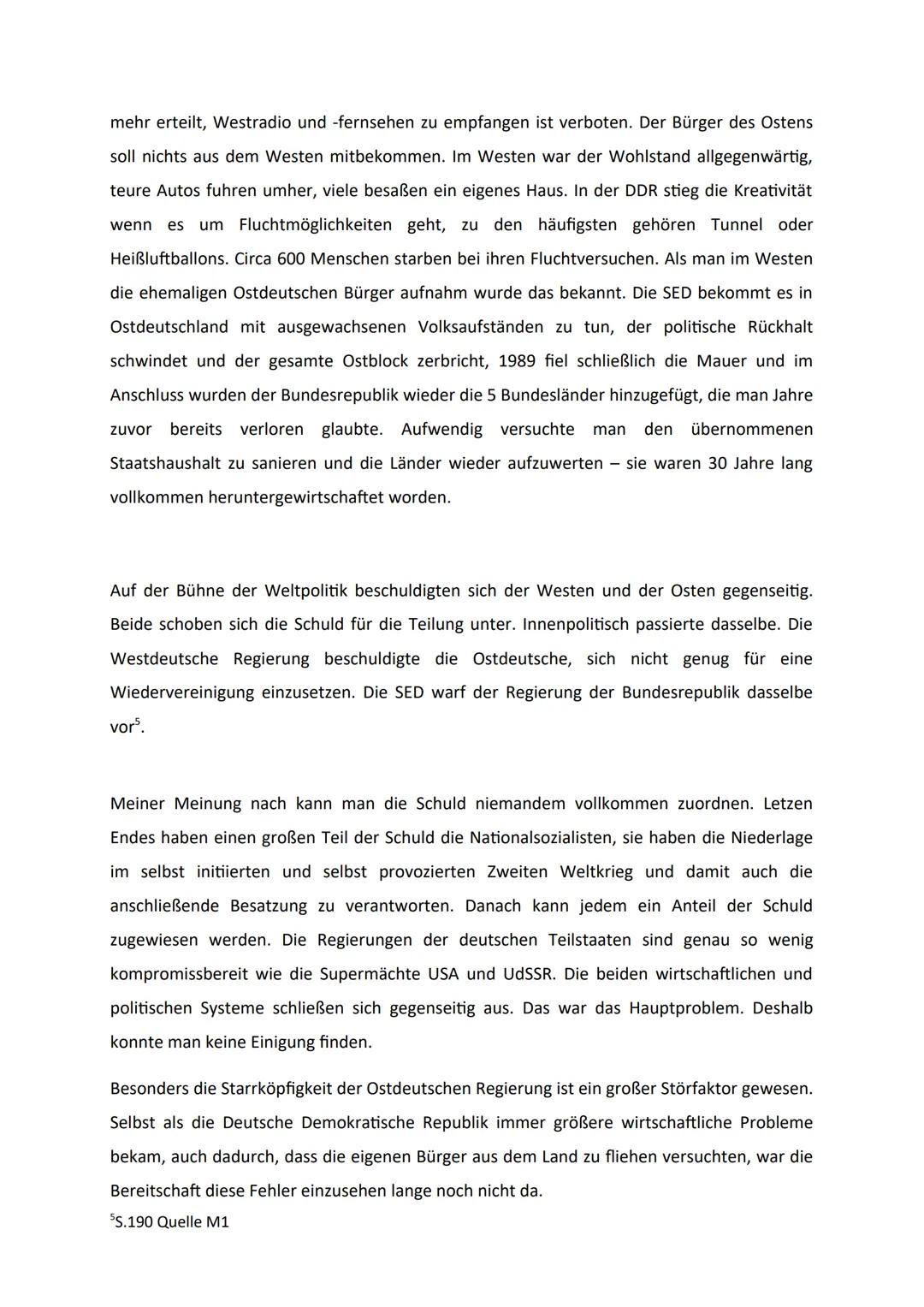 # Die deutsche Teilung - äußerlich erzwungen oder
selbst verschuldet?

Die Mitte Europas, ein Land, das lange brauchte um eins zu werden. We