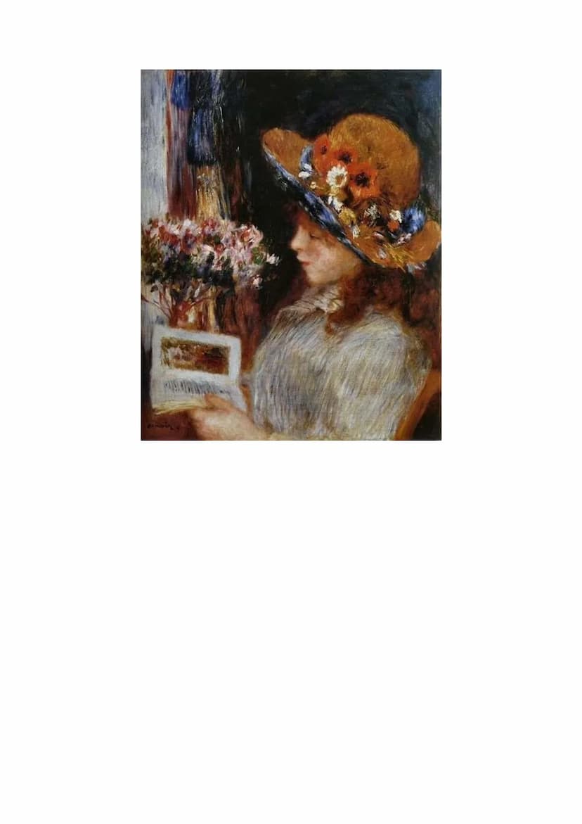 Bildanalyse über ,,Jeune Fille lisant" von Auguste Renoir
Melda Kerter 12FG2 - Frau Cranz
Das Gemälde ,,Lesendes Mädchen", welche von dem wi